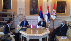2 August 2021 National Assembly Speaker Ivica Dacic in meeting with Russian Ambassador to Serbia Alexander Botsan-Kharchenko